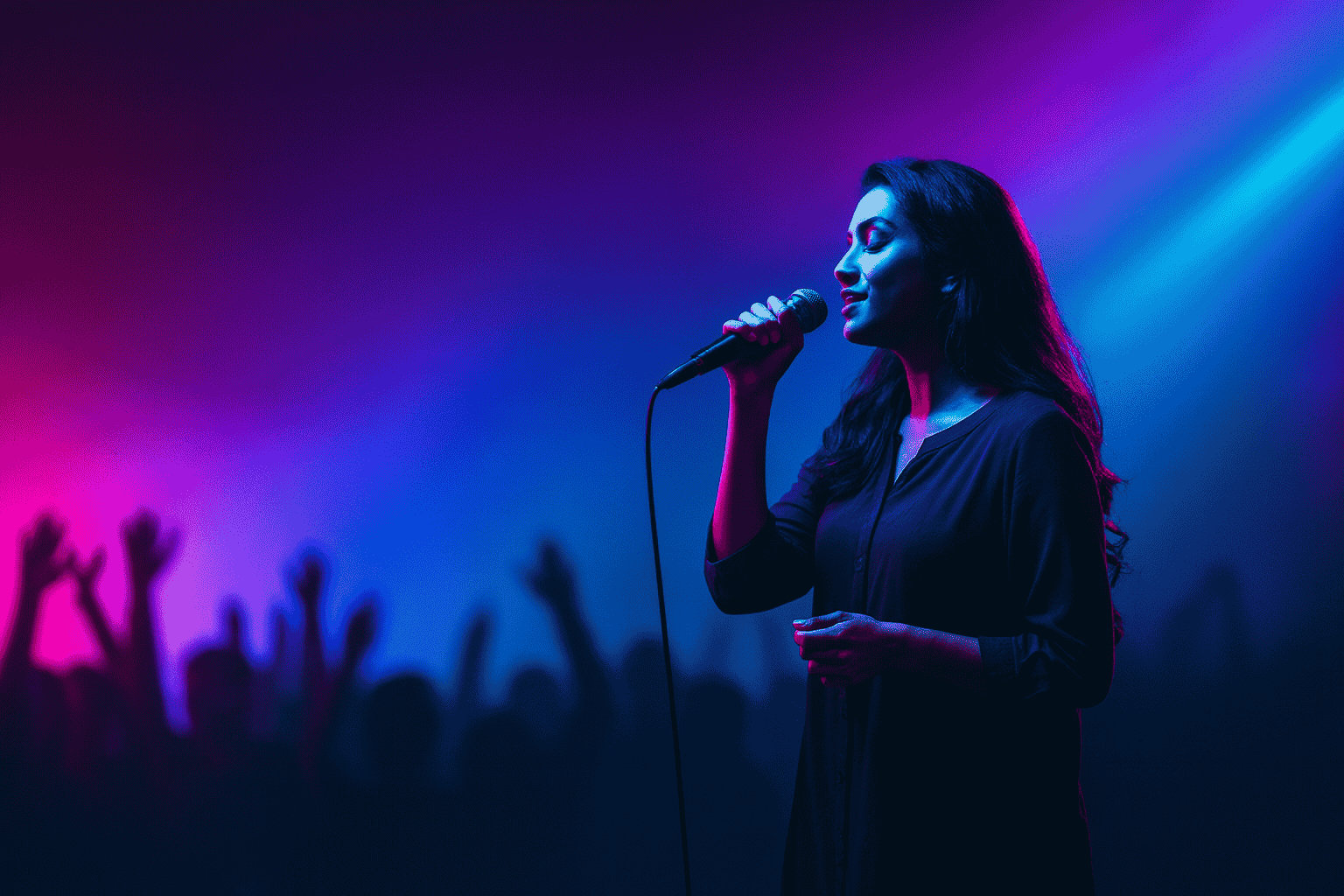 Indian singer on stage
